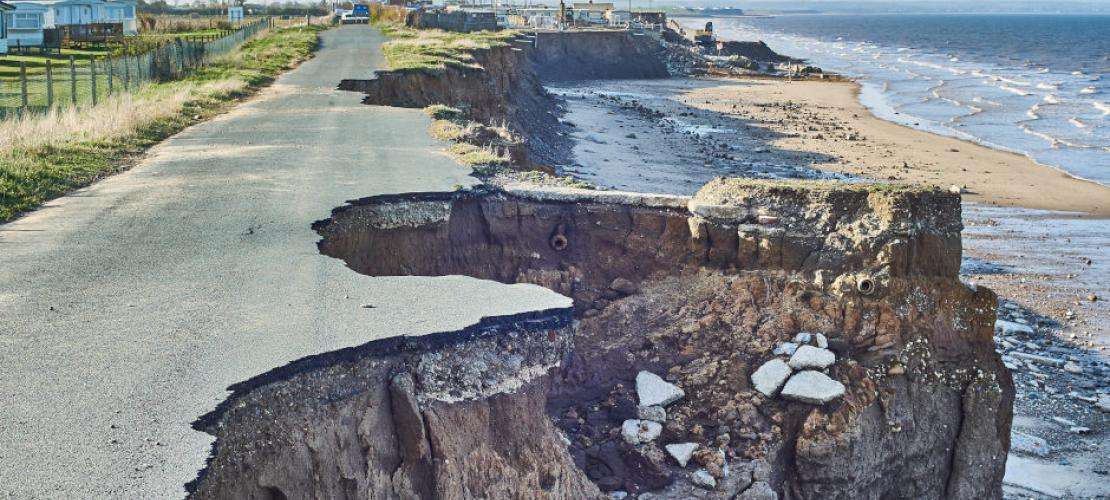 Cliff erosion skipsea east Yorkshire
