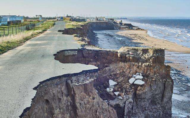 Cliff erosion skipsea east Yorkshire