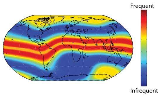 Iono schintillation distribution map