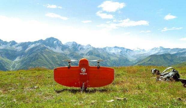 WingtraOne VTOL drone with high-precision GPS receiver inside